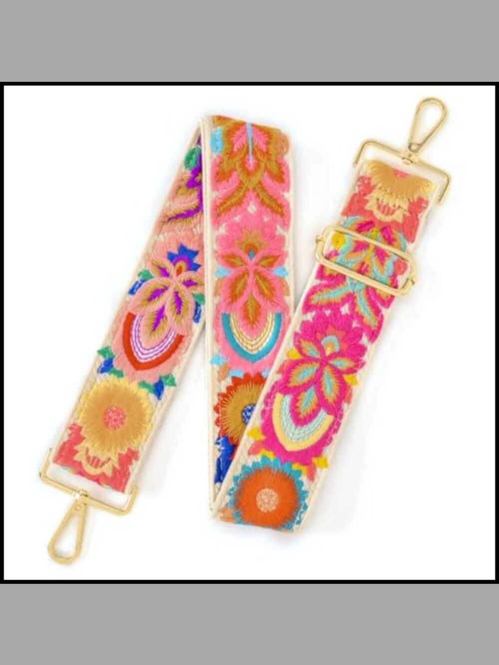 Crochet Floral Wide Purse Strap Replacement Adjustable Crossbody Shoulder Bag